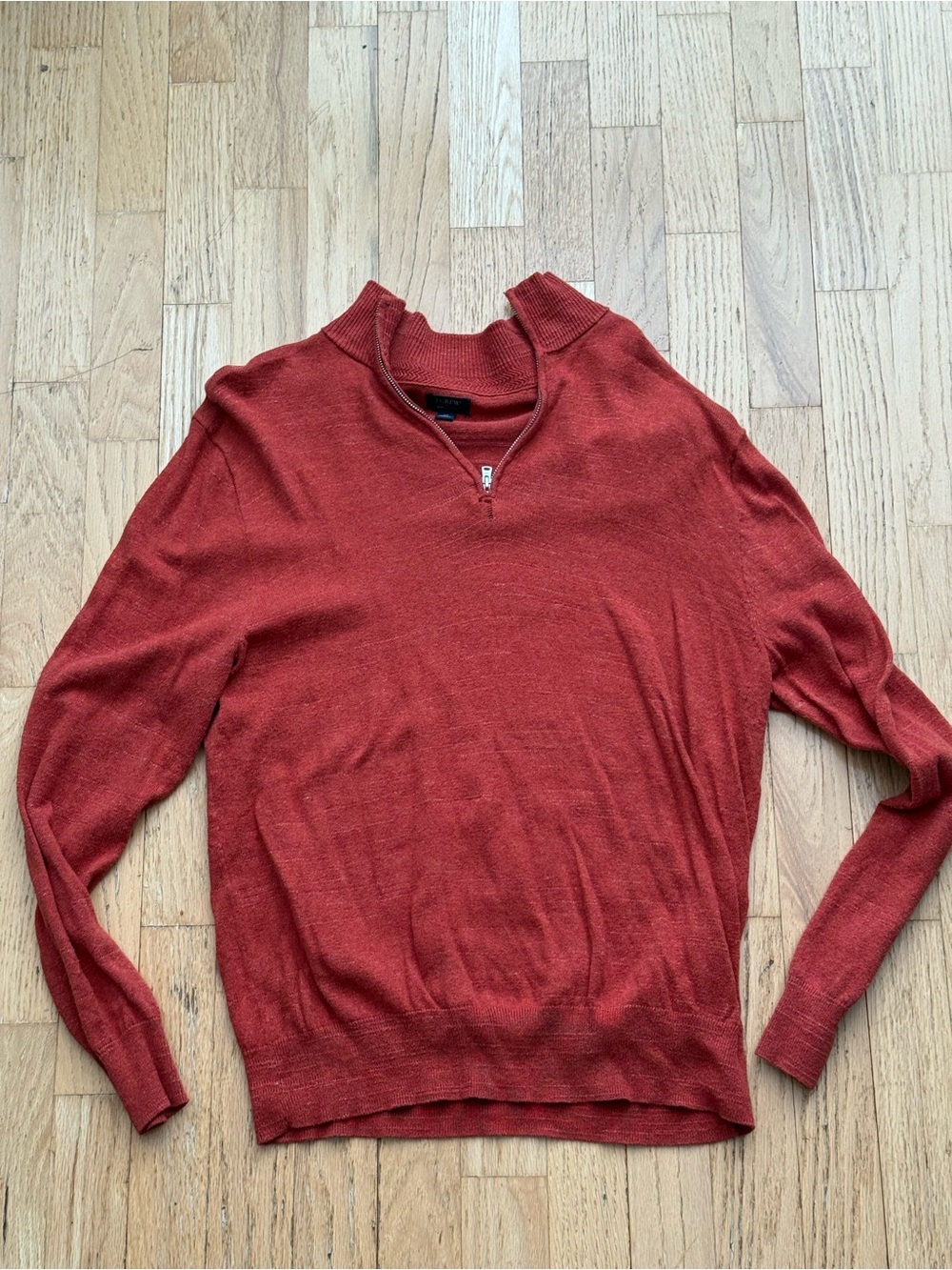 J. Crew Men's Half-Zip Sweater in Rust